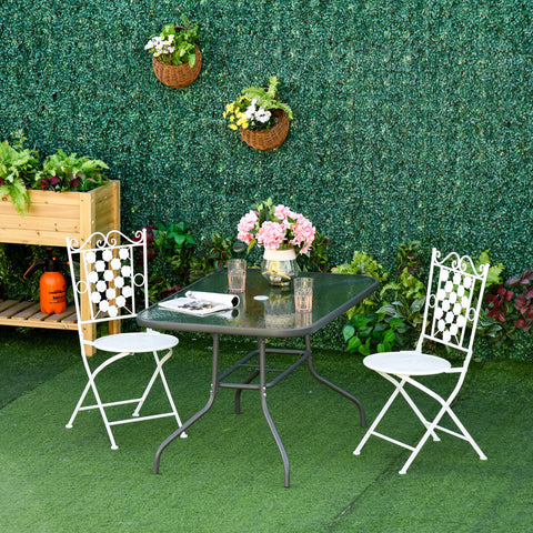 Mesa retangular de metal para jardim com orifício para guarda-sol Capacidade 70kg Vidro temperado 120x80x70 cm Cinza carvão
