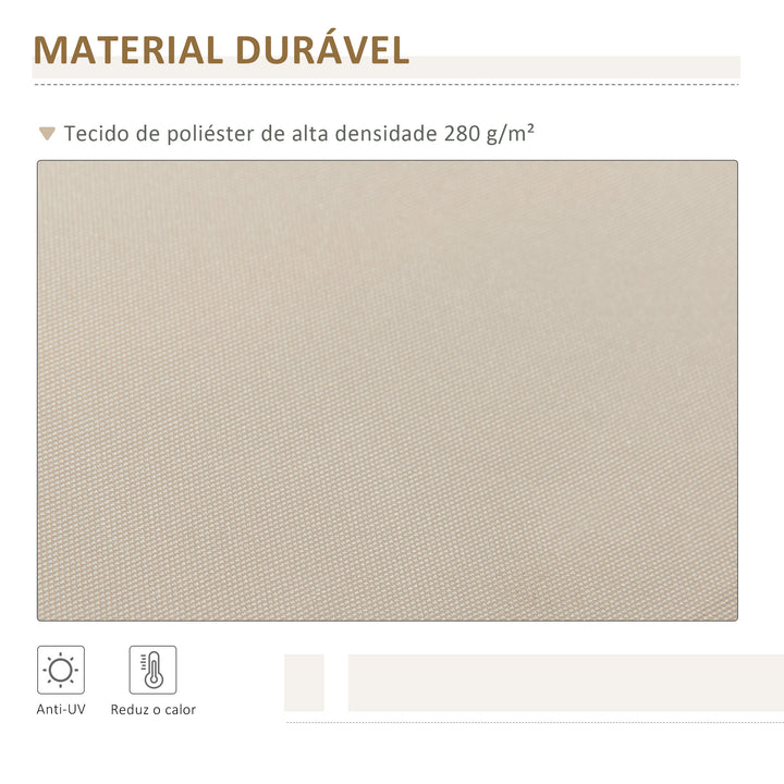 Toldo para terraço e jardim 395x245cm com braço Alumínio, poliéster e Aço Creme