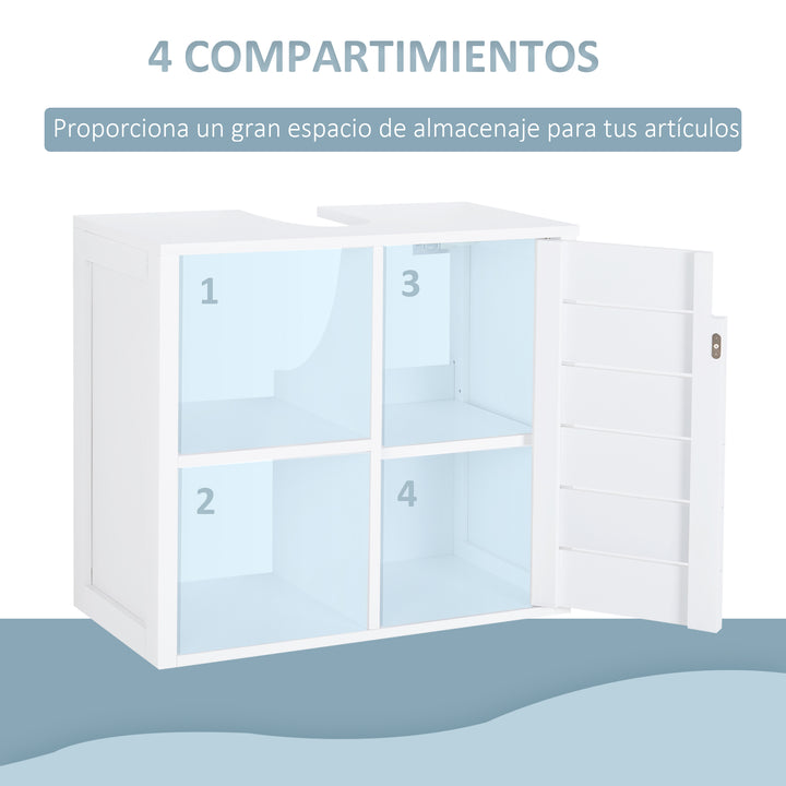 Armário de casa de banho com Prateleiras 60x30x54 cm Branco