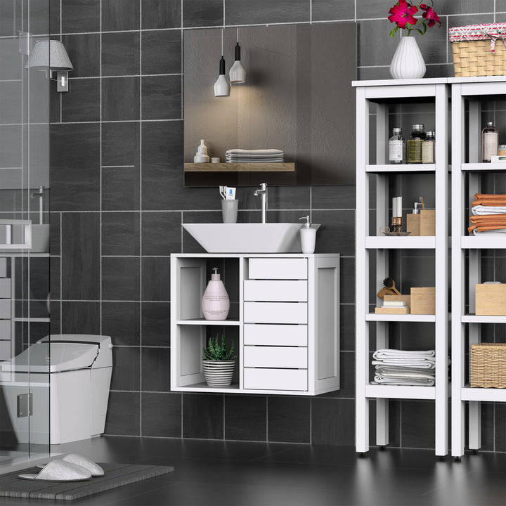 Armário de casa de banho com Prateleiras 60x30x54 cm Branco