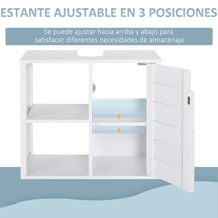 Armário de casa de banho com Prateleiras 60x30x54 cm Branco