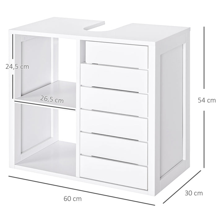 Armário de casa de banho com Prateleiras 60x30x54 cm Branco