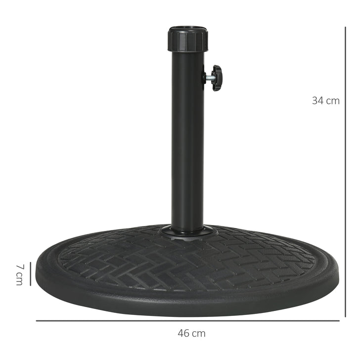 Base para Chapéu de Sol de Cimento Suporte para Chapéu de Sol de 14 kg para Mastros de Ø32-38 mm para Jardim Varanda Pátio Ø46x34 cm Preto