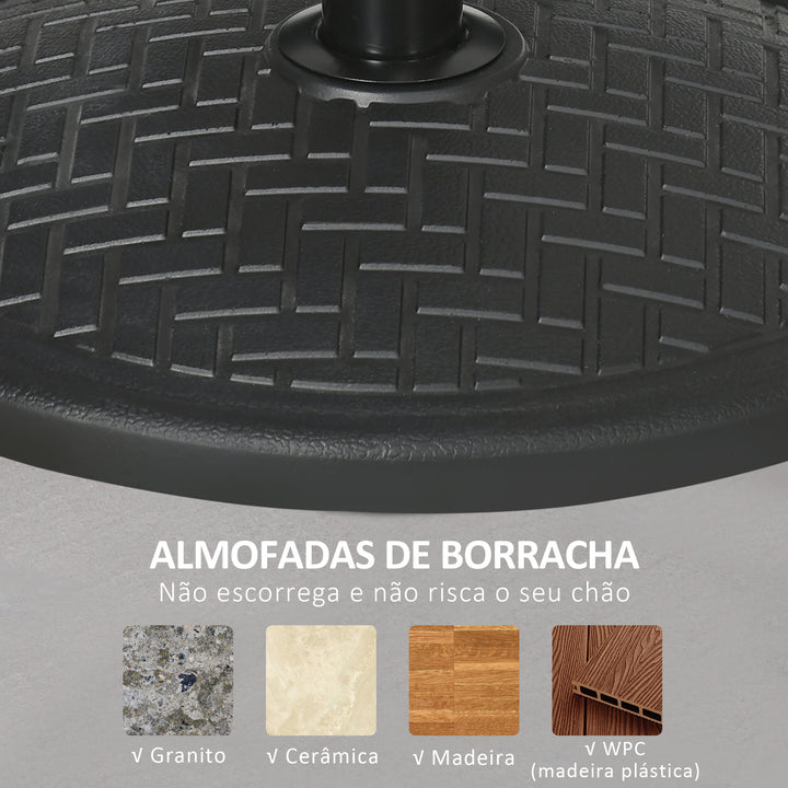 Base para Chapéu de Sol de Cimento Suporte para Chapéu de Sol de 14 kg para Mastros de Ø32-38 mm para Jardim Varanda Pátio Ø46x34 cm Preto