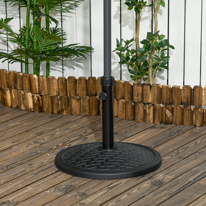 Base para Chapéu de Sol de Cimento Suporte para Chapéu de Sol de 14 kg para Mastros de Ø32-38 mm para Jardim Varanda Pátio Ø46x34 cm Preto