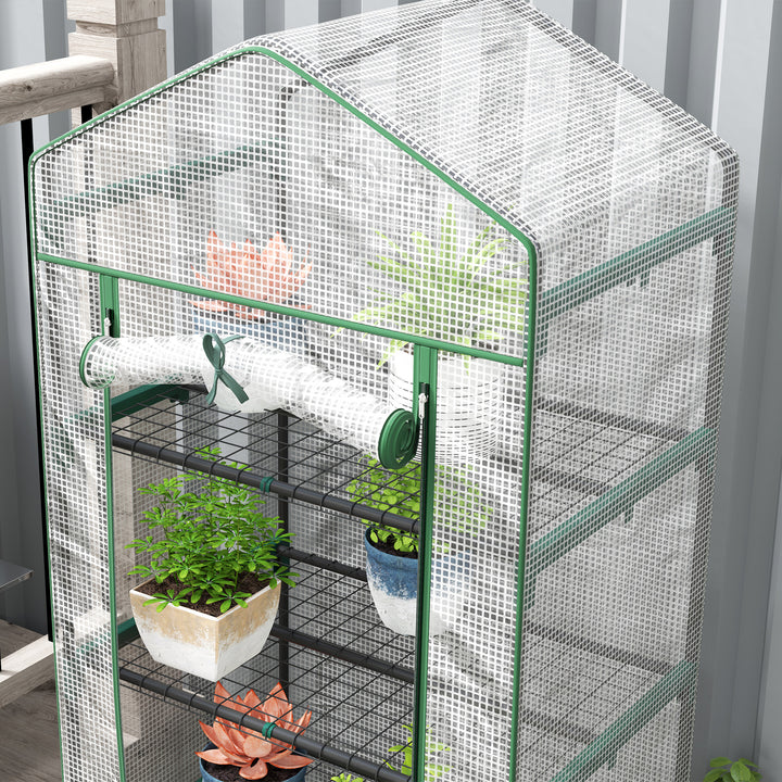 Estufa de Jardim Vertical 69x49x193 cm com 5 Prateleiras Estufa para Plantas e Cultivos com Cobertura Transparente de PE e Aço Verde