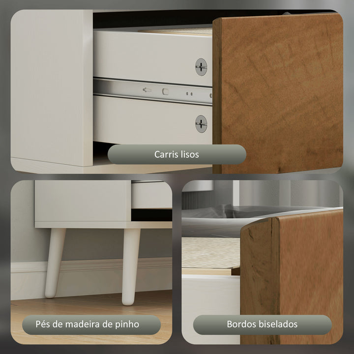 Estante para Livros de 6 Níveis Estante com 2 Gavetas e 4 Prateleiras Abertas para Sala de Estar Escritório Dormitório 60x30x179 cm Branco