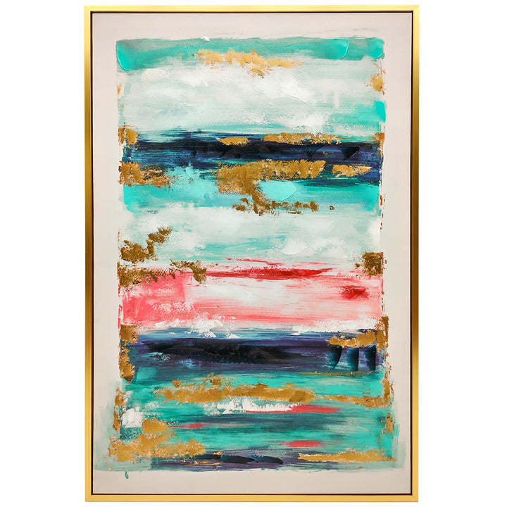 Quadro em Tela Abstrato Pintado à Mão 120x80 cm Quadro para Decoração de Salão Moderno com Moldura de Madeira Maciça Decoração de Parede para Quarto Salão, Cozinha Multicolor