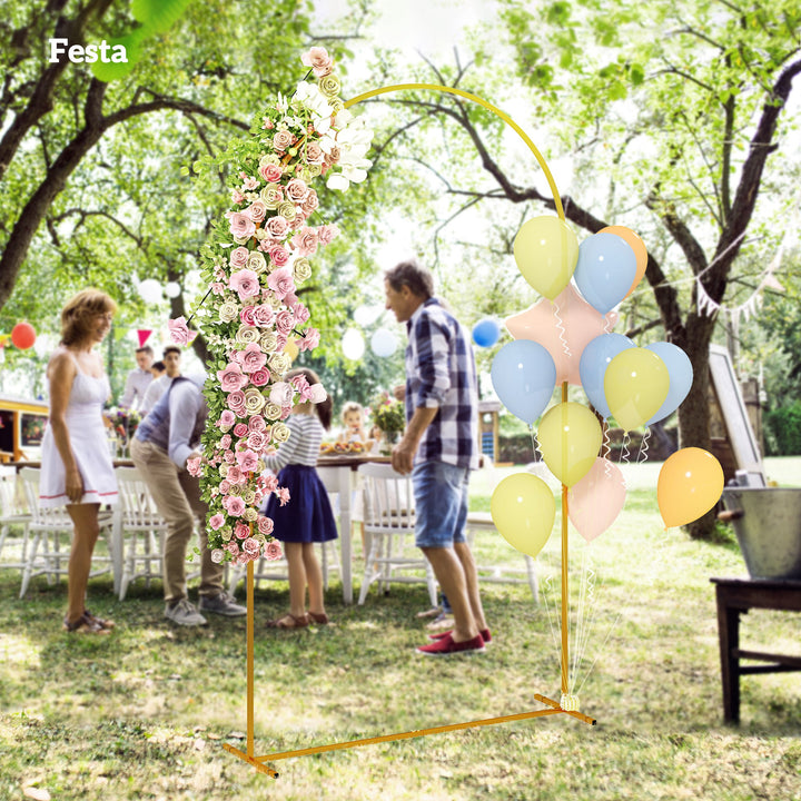 Arco de Jardim de Metal para Rosas Arco de Casamento com Revestimento em Pó Resistente às Intempéries para Plantas Trepadoras para Decoração Patio 120x40x220 cm Dourado