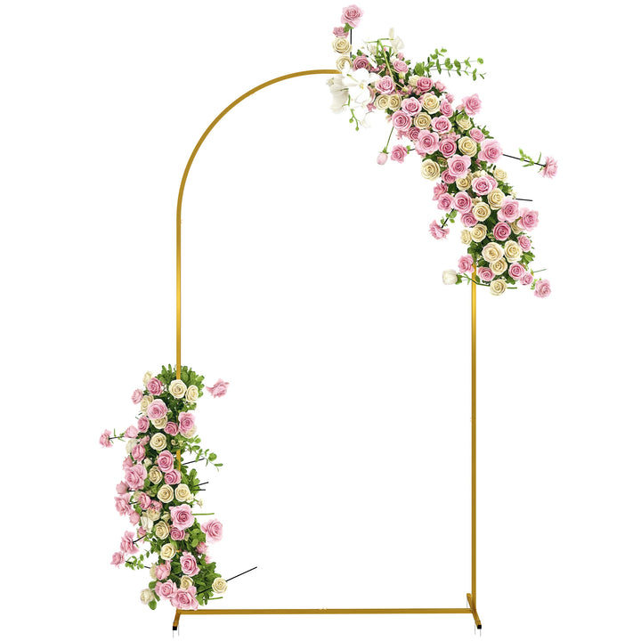 Arco de Jardim de Metal para Rosas Arco de Casamento com Revestimento em Pó Resistente às Intempéries para Plantas Trepadoras para Decoração Patio 120x40x220 cm Dourado