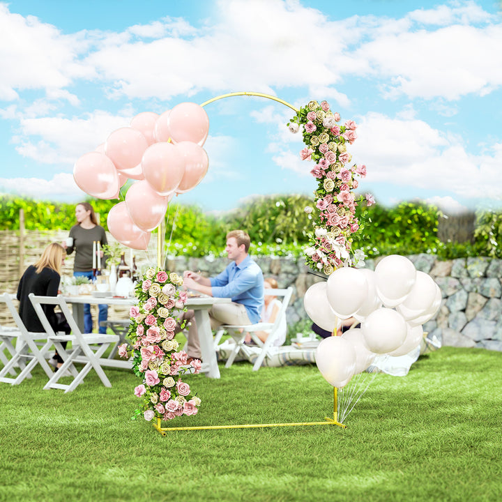 Arco de Jardim de Metal para Rosas Arco de Casamento com Revestimento em Pó Resistente às Intempéries para Plantas Trepadoras para Decoração Patio 120x40x220 cm Dourado