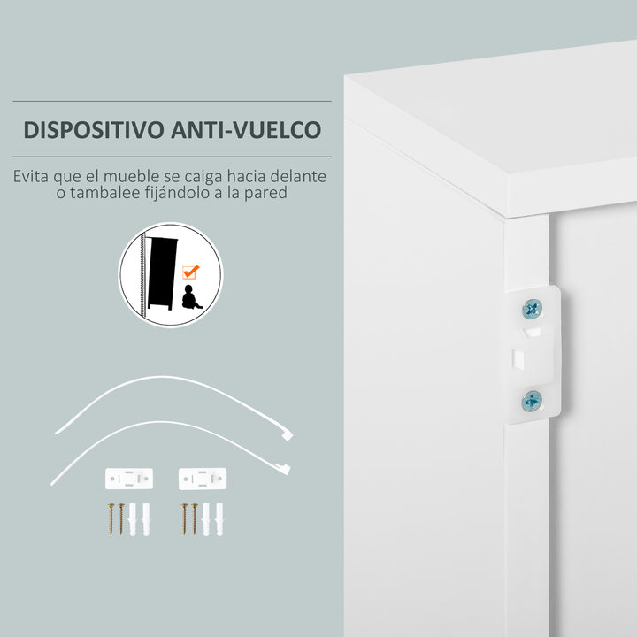 Aparador Auxiliar com 2 Portas 2 Gavetas e Prateleira Ajustável Abertura a Pressão Móvel Organizador de Armazenamento para Dormitório Sala de Estar 79x36x74cm Cinza