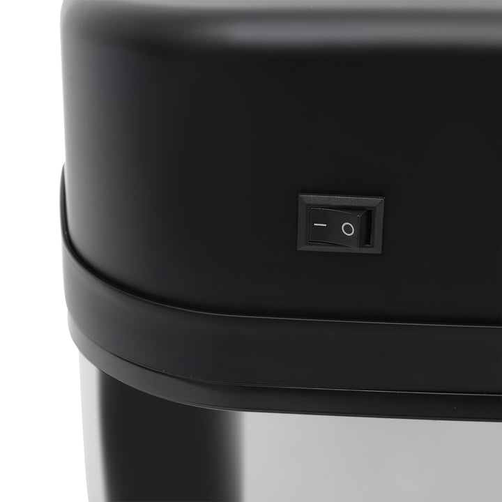 Balde de Lixo Automático 20L Balde de Lixo de Cozinha de Aço Inoxidável com Sensor Infravermelho Abertura Automática Cubo Amovível e Alça 33x25x42,5 cm Prata e Preto