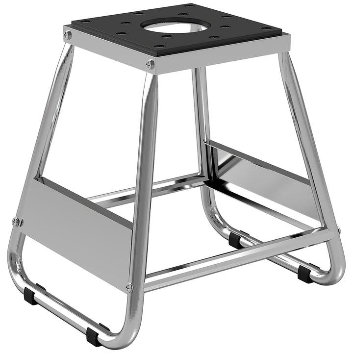Suporte para Motocicleta Cabalete Tipo Suporte Elevador de Motocross de Aço Carga 500 kg com Plataforma de Borracha Antiderrapante e Área para Reparação e Estacionamento 36x40x40,5 cm Cinza