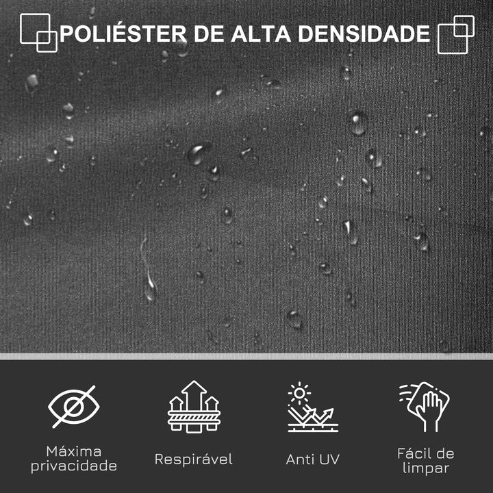 Toldo Lateral Retrátil para Terraço Pátio ou Jardim Toldo de Privacidade para Exterior Dobrável 300x160 cm Cinza