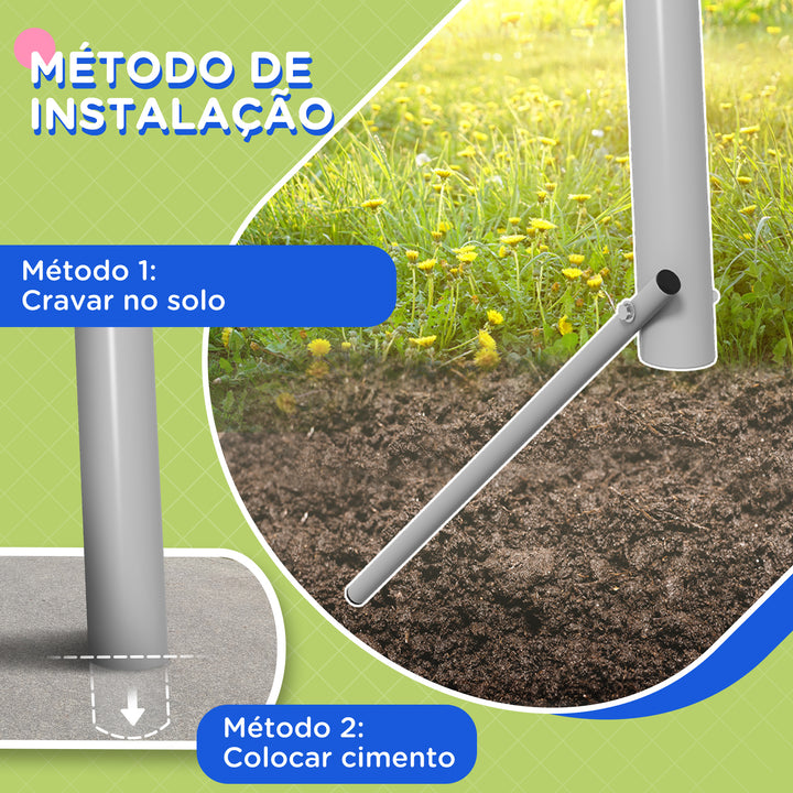 Baloiço para Crianças Baloiço Jardim com 1 Baloiço Simples 1 Planador e Anti-UV Baloiço Infantil Carga 135 kg 255x160x180 cm Cinza e Verde
