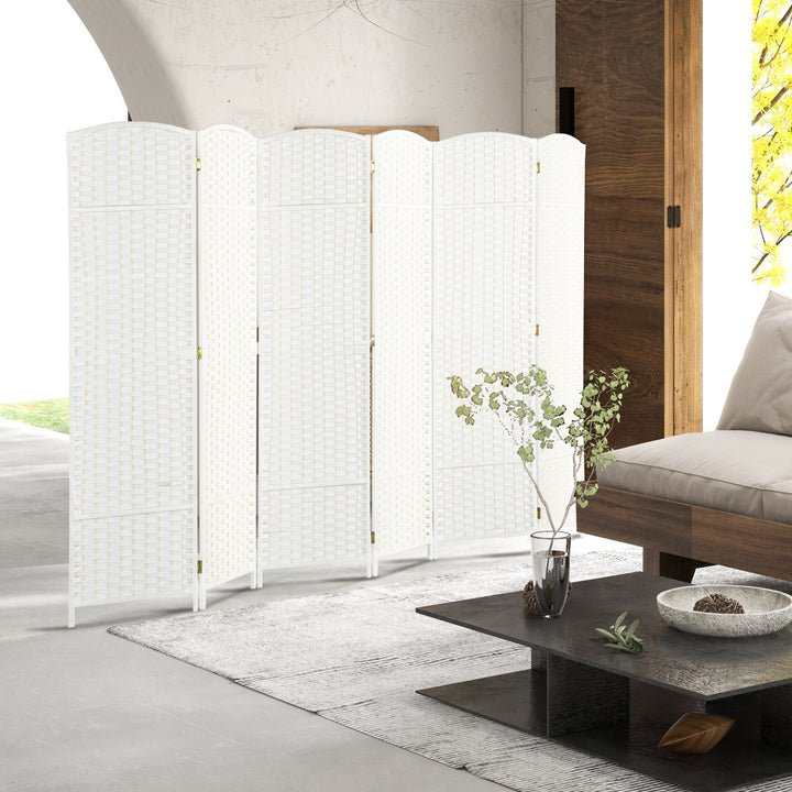 Biombo de 6 Painéis Separador de Ambientes Dobrável 240x170 cm Biombo Separador de Ambientes para Sala de Estar Dormitório Escritório Branco
