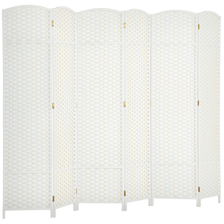 Biombo de 6 Painéis Separador de Ambientes Dobrável 240x170 cm Biombo Separador de Ambientes para Sala de Estar Dormitório Escritório Branco