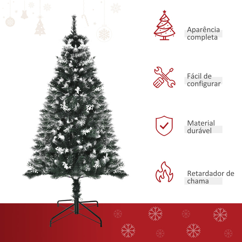 Árvore de Natal 150 cm Árvore de Natal Automática com 378 Ramos 41 Decorações Suporte em Aço Base Dobrável e Removível para Sala Verde