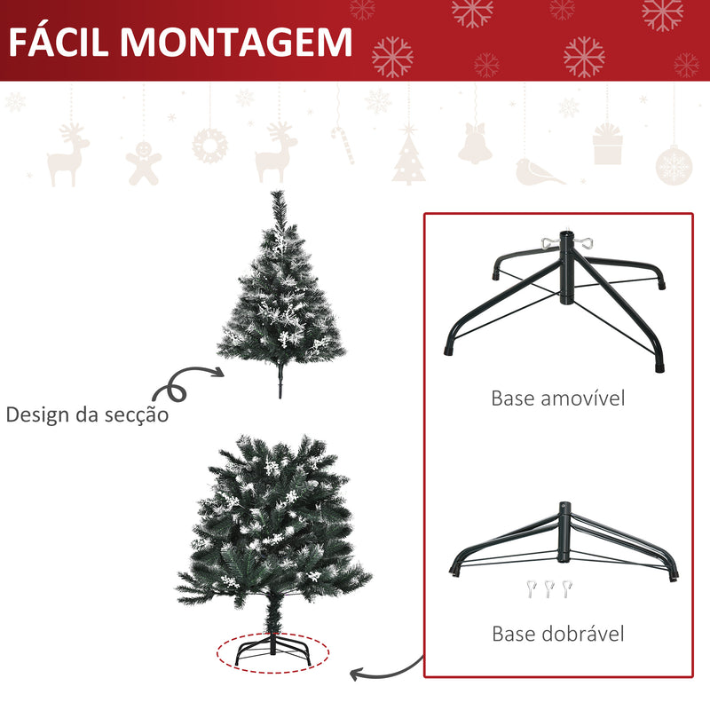 Árvore de Natal 150 cm Árvore de Natal Automática com 378 Ramos 41 Decorações Suporte em Aço Base Dobrável e Removível para Sala Verde