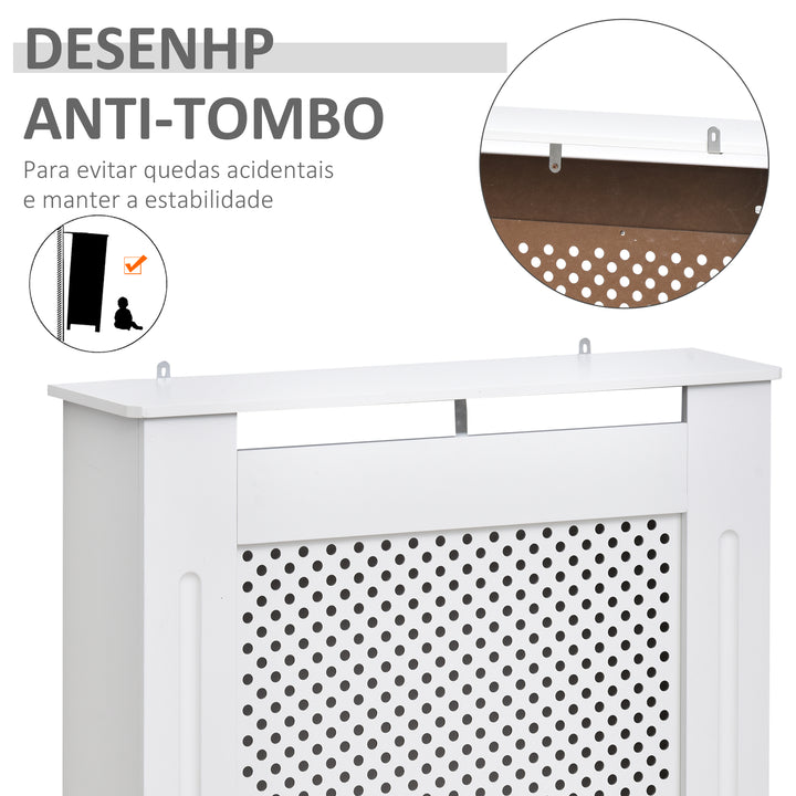 Coberta do radiador Prateleira de parede para radiador MDF de design moderno 78x19x82cm