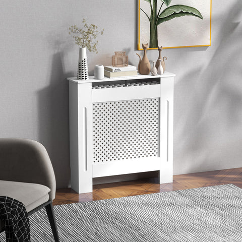 Coberta do radiador Prateleira de parede para radiador MDF de design moderno 78x19x82cm
