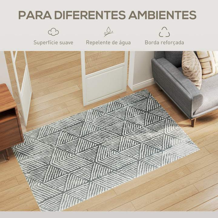 Tapete Sala de Estar 170x120 cm Tapete Lavável na Máquina de Lavar Pelo Curto Estilo Moderno Tapete para Sala de Estar Quarto Sala de Jantar Cinzento Escuro