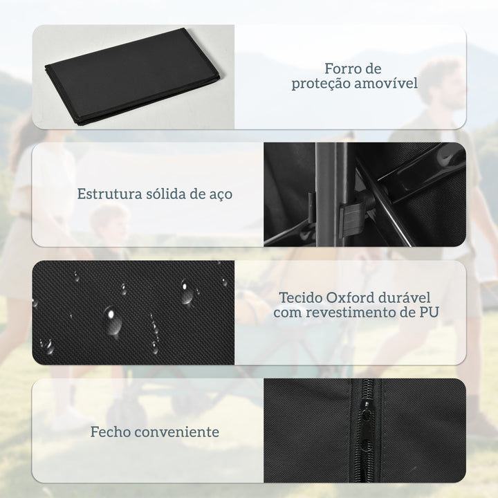 Carrinho de praia multiuso dobrável em 360 ° Asa Telescópico 108x53x59 / 89cm