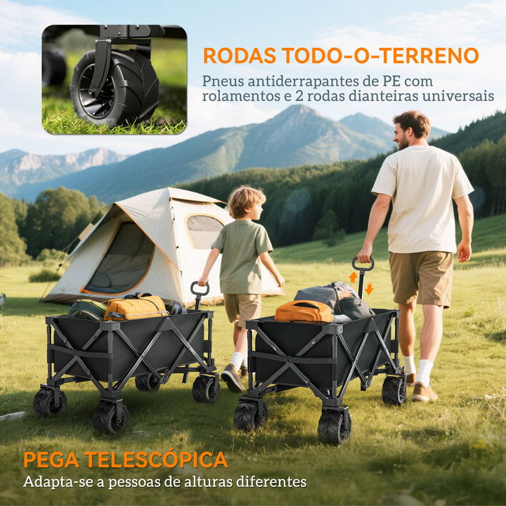 Carrinho de praia multiuso dobrável em 360 ° Asa Telescópico 108x53x59 / 89cm