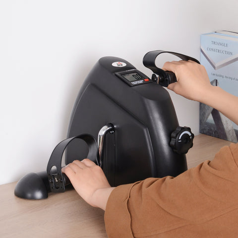 Mini Bicicleta Estática Aparelho de Exercício Braços e Pernas Resistência ajustável com Tela LCD