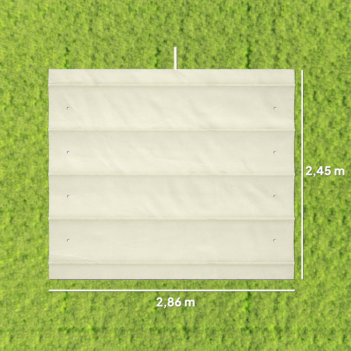 Cobertura para Pérgola Retrátil 286x245 cm Teto de Substituição para Pérgola com Proteção UV30+ para Pérgola de 3x2,15 cm Creme