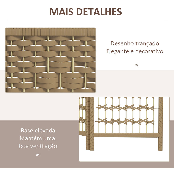 Biombo de 6 Painéis Separador de Ambientes 240x170 cm Divisor de Habitação Dobrável de Corda de Papel e Estrutura de Madeira Decoração para Dormitório Sala de Estar Madeira