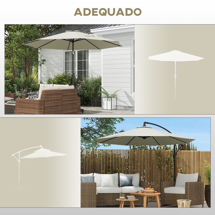 Toldo de Substituição para Chapéu de Sol de 3 m Toldo de Substituição para Chapéu de Sol de Pátio com Ventilação Superior para Exterior Creme