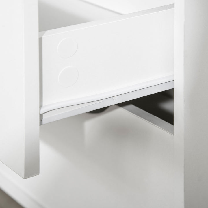 Cómoda com 5 Gavetas Cómoda de Quarto com Pés de Madeira Cómoda para Sala Escritório Estilo Nórdico 99x39x101 cm Branco e Carvalho