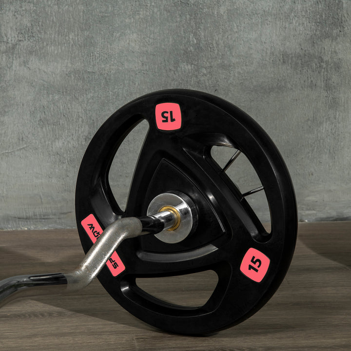 Conjunto de 2 Discos de Pesos Olimpicos 15kg Ferro Fundido Placas de Peso Revestido em Borracha com Orifício de 5 cm para Treinamento Fitness em Ginásio Casa Ø40x5 cm Preto