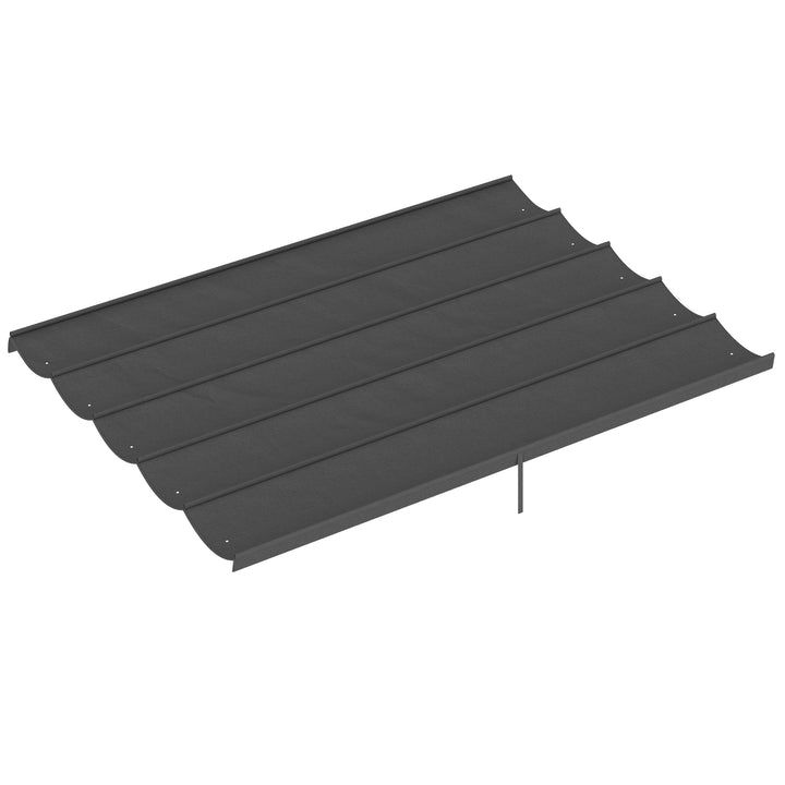 Cobertura para Pérgola 3,5x2,5 m Teto de Substituição Retrátil para Pérgola com 10 Orifícios de Drenagem Cinza Escuro