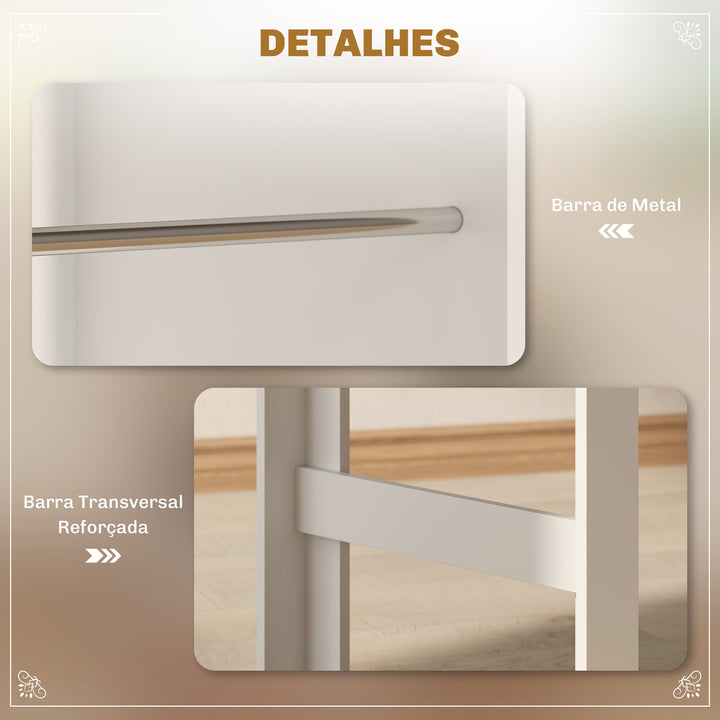 Mesa de Bar de Bistrô com 3 Prateleiras com Suporte Estilo Moderno para Cozinha Sala de Jantar Sala de Estar Estrutura de Melamina 112x57x106 cm Branco