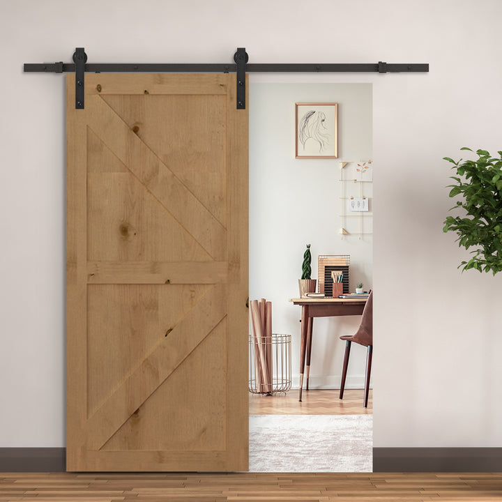 Kit de acessórios para porta de celeiro deslizante Porta de montagem Conjunto de peças de metal Trilhos de rolo de aço carbono