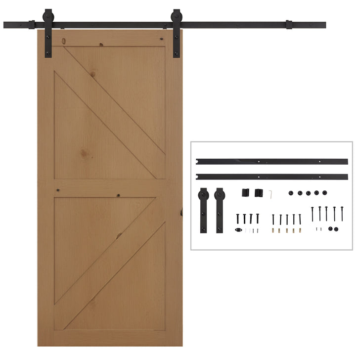 Kit de acessórios para porta de celeiro deslizante Porta de montagem Conjunto de peças de metal Trilhos de rolo de aço carbono
