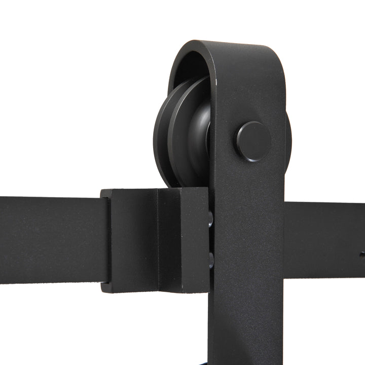 Kit de acessórios para porta de celeiro deslizante Porta de montagem Conjunto de peças de metal Trilhos de rolo de aço carbono