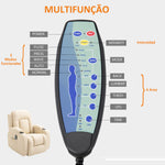 Poltrona de Massagem Reclinável até 150° Poltrona Relax com 8 Pontos de Massagem por Vibração Função de Aquecimento Giratória e Controlo Remoto 85x94x104 cm Creme