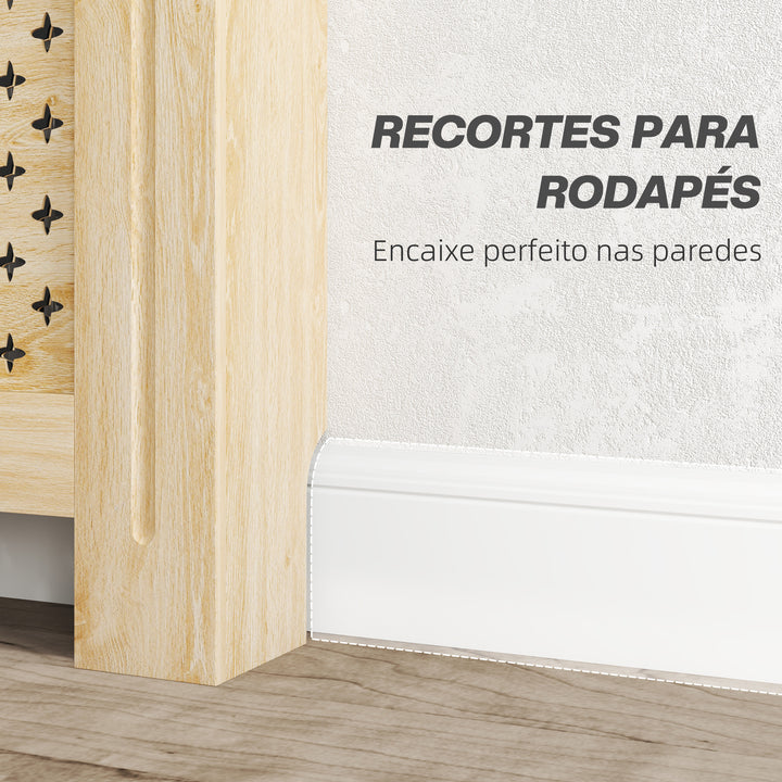 Cobertura de Radiador de MDF Proteção para Radiador para Sala de Estar Dormitório Corredor 152x19x82 cm Carvalho