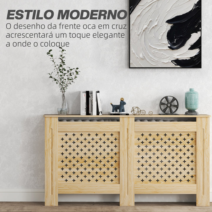 Cobertura de Radiador de MDF Proteção para Radiador para Sala de Estar Dormitório Corredor 152x19x82 cm Carvalho