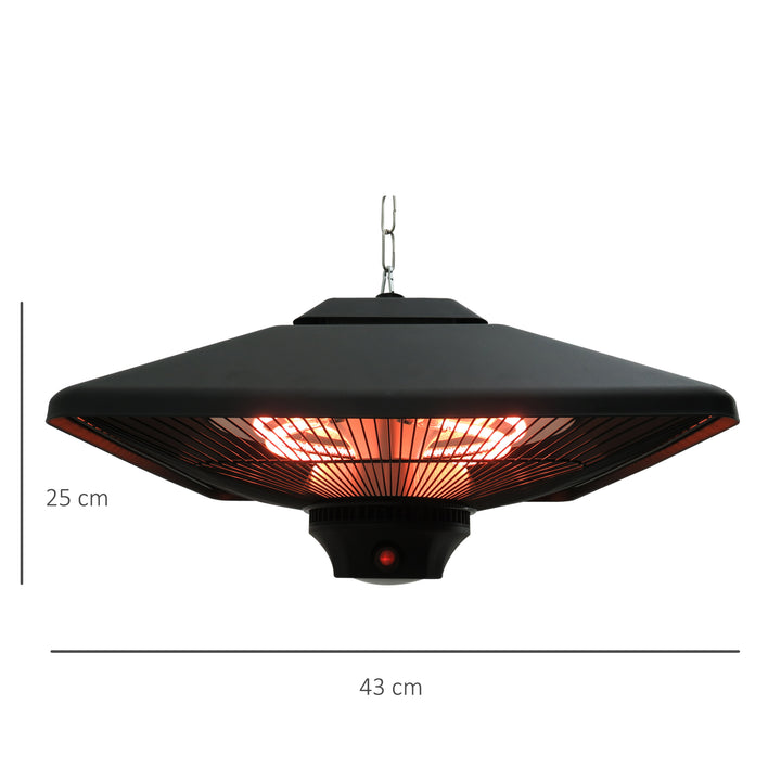Aquecedor de Teto com Controlo Remoto 1000/2000W - 43x43x25cm