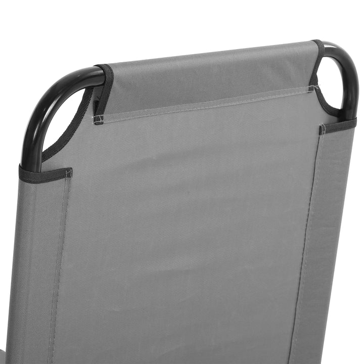 Espreguiçadeira Dobrável Reclinável com Ângulo Ajustável de 3 Posições para Exterior Carga 120 kg 190x56x28 cm Cinza