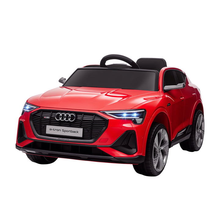 Carro Elétrico Audi E-Tron 12V para Crianças acima de 3 Anos com Controle Remoto Faróis Buzina Música MP3 TF USB e Abertura da Porta 3-8km/h 108x60x47cm Vermelho