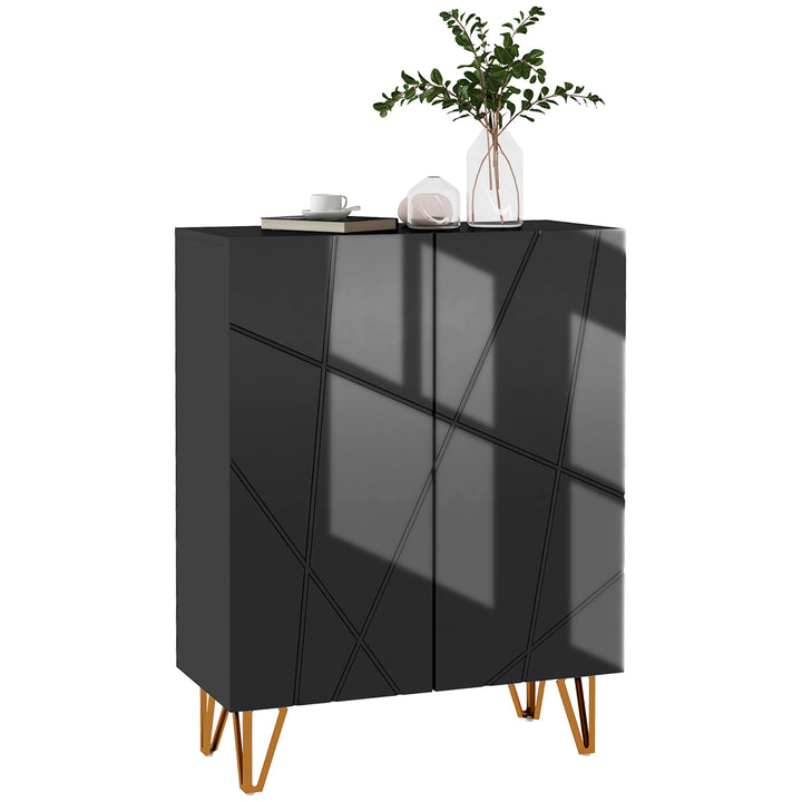 Móvel Sapateira de Entrada Armário Sapateira com Prateleiras Ajustáveis para 15-20 Pares de Sapatos para Corredor Entrada 72x31,5x95 cm Preto