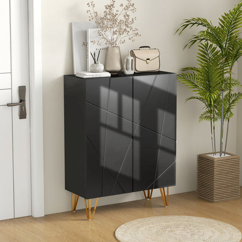 Móvel Sapateira de Entrada Armário Sapateira com Prateleiras Ajustáveis para 15-20 Pares de Sapatos para Corredor Entrada 72x31,5x95 cm Preto
