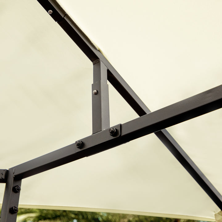 Pérgola para Jardim 3x3x2,6m Aço e Poliéster Creme