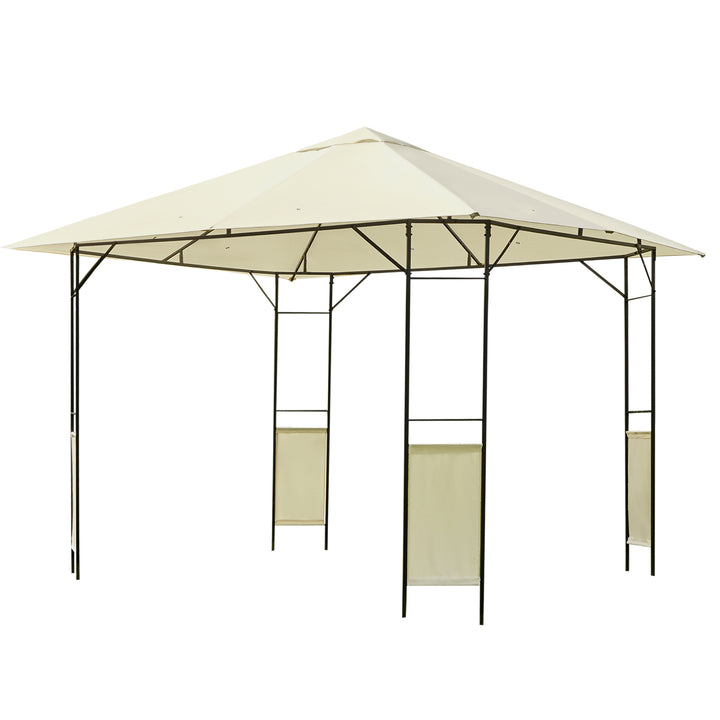 Pérgola para Jardim 3x3x2,6m Aço e Poliéster Creme